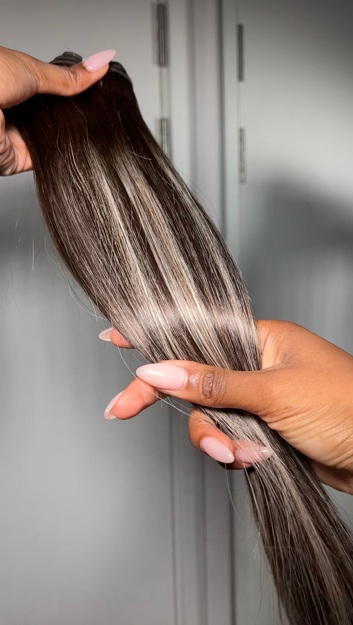 Honey Melt, Mocha Swirl & Cool Cashmere (Bundles, Seamless Clip-Ins, Closures) - 2x6 Closure / Cool Cashmere / 16”