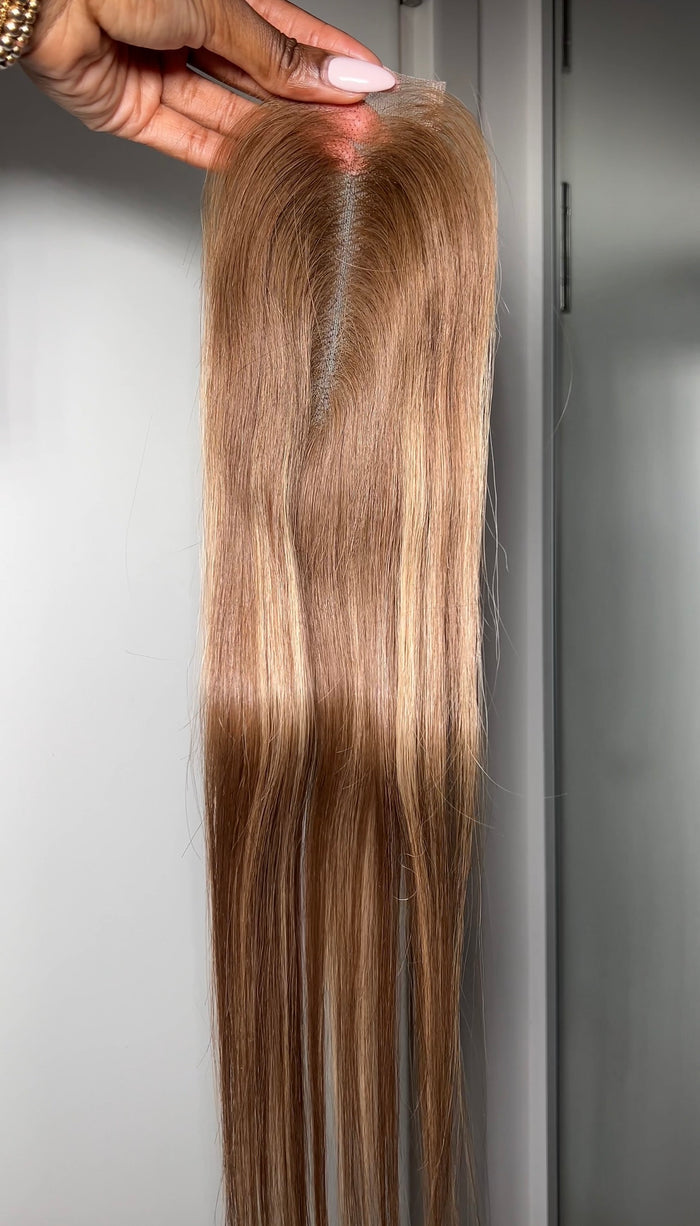 Honey Melt, Mocha Swirl & Cool Cashmere (Bundles, Seamless Clip-Ins, Closures) - 2x6 Closure / Honey Melt / 20”