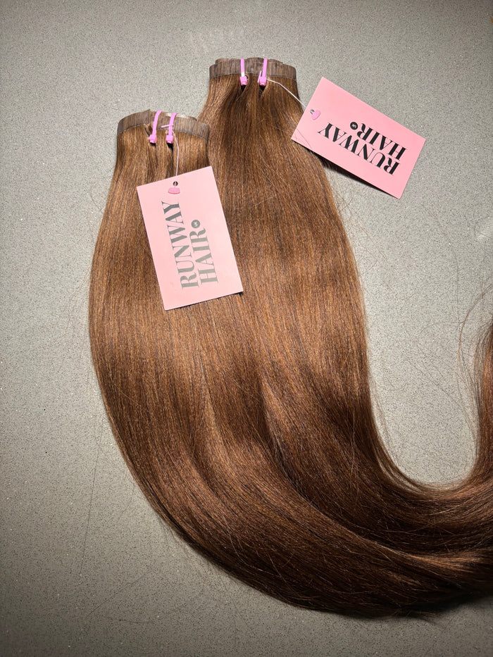 Yaki Straight Seamless Clip-In Extensions - 20" / Light Ash Brown