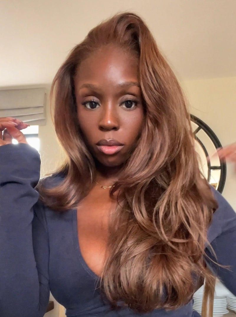 Flip-Over custom wig flipped to the side